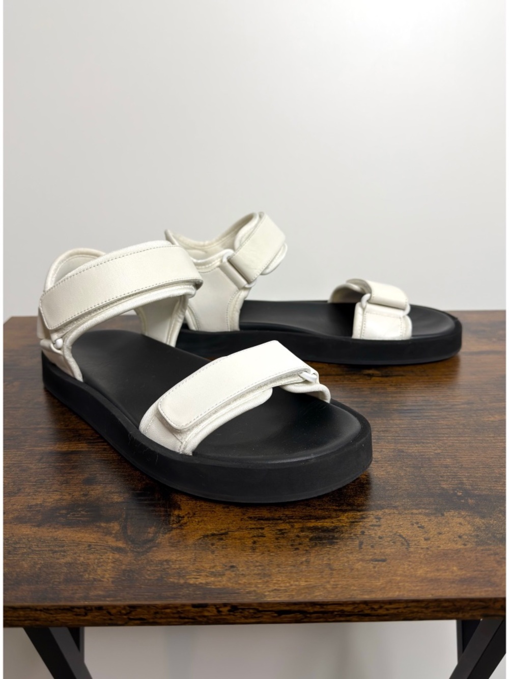 The Row Hook and Loop Leather Sandals